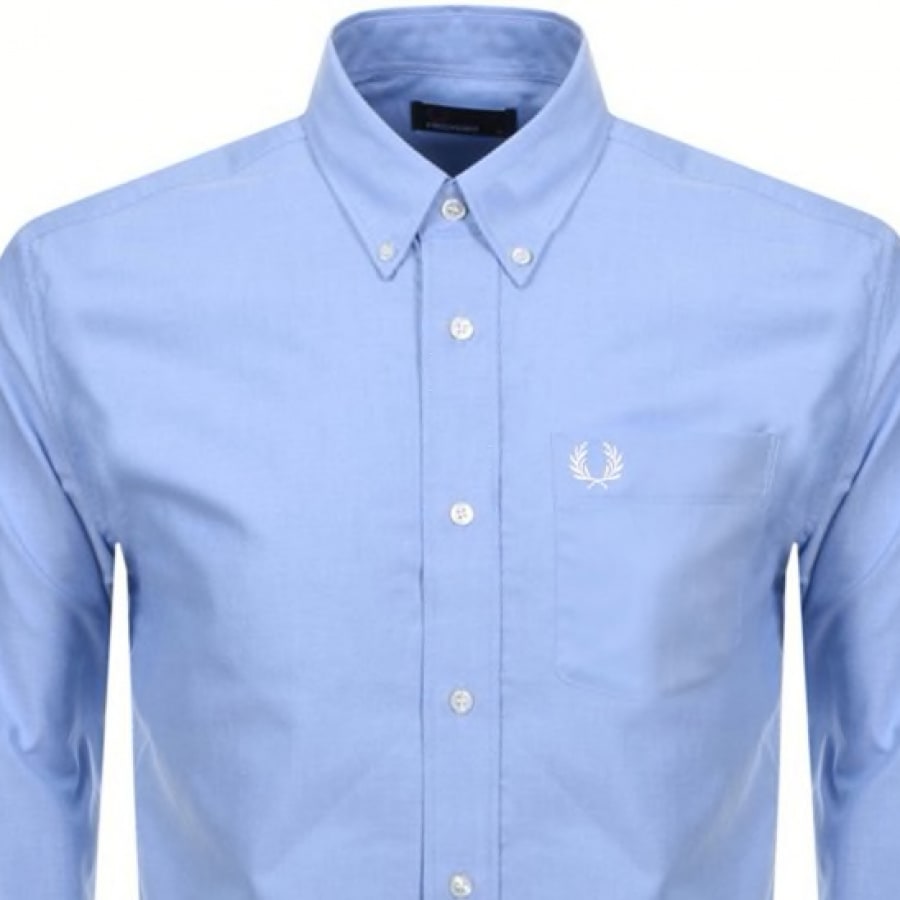 Alternative Image for ProductFred Perry Long Sleeved Oxford Shirt Blue2
